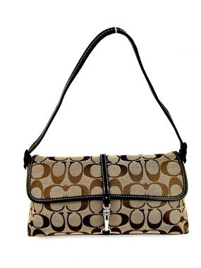 COACH Signature Shoulder Bag in Brown and Tan Style 6348 -Y2K